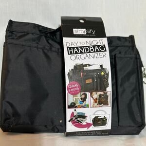 Small-Medium Handbag organizer insert 9x4x6 black w/pockets & handles